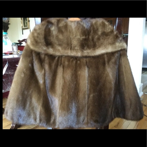 Vintage MINK Fur CAPE Stole Autumn Haze S/M/L-OS - Picture 11 of 12